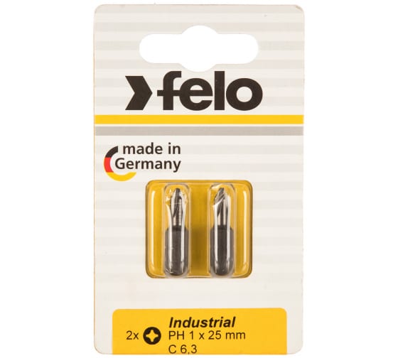 Бита крестовая PH 1X25, 2шт в блистере Felo 02201036