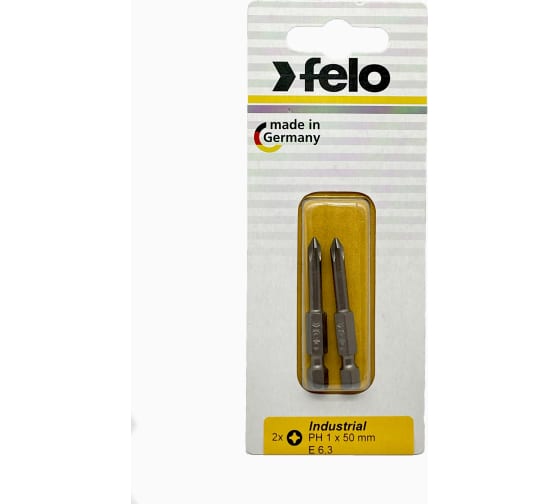 Бита крестовая PH 1Х50, 2 шт в блистере, Felo Industrial 03201536