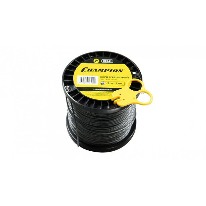 Корд триммерный CHAMPION Alu Twist 2 мм*130 м витой+нож