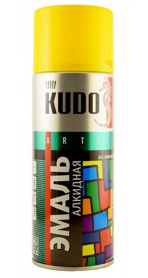 Краска-аэрозоль KUDO желтая**