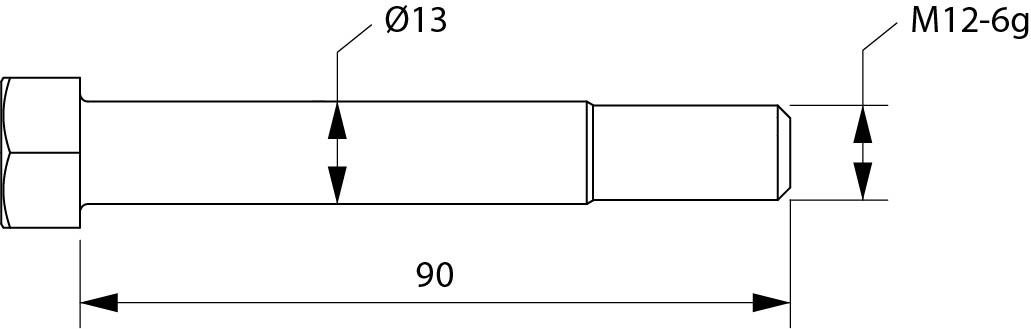 Болт срезной РЗЗ.39.04.102 (М12х90) (ПОН-3/4/4+1, ППО-5-35, ППО-5/7-35, ППО-5/6-35, ППО8-35)