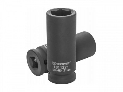 Головка торцевая ударная удлиненная 1/2"DR 21 мм шестигранная, Thorvik IS11221