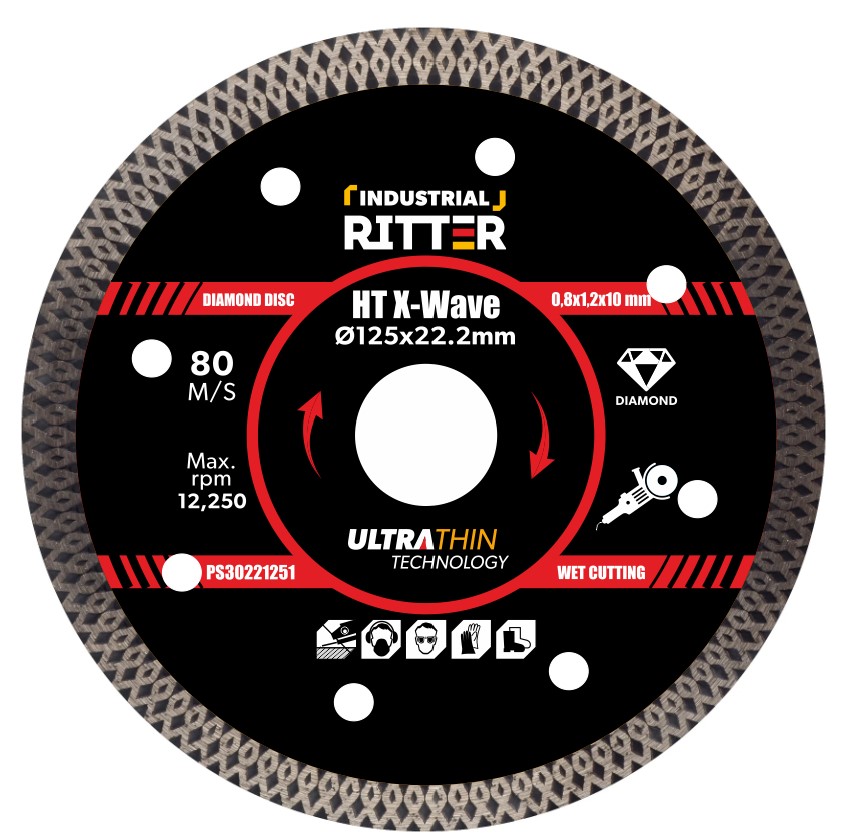 Диск алмазный Ritter HT X-Wave 125х22,23 мм (0,8х1,2х10 мм) (для камня и керамогранита) (100/10/1)