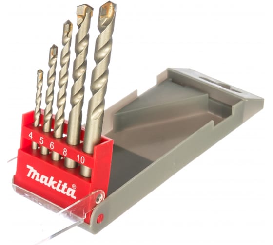 Набор сверл по бетону 5 шт. (4х70, 5х85, 6х100, 8х110 и 10х110) Makita D-05175