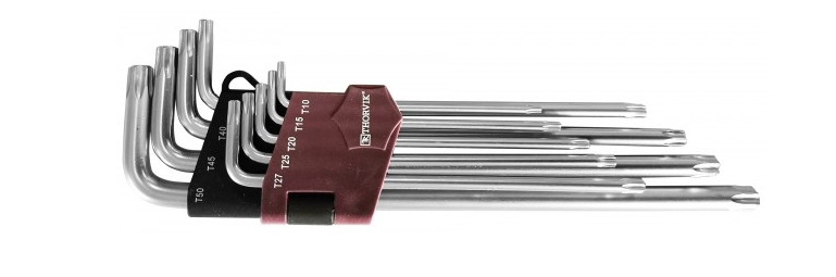 Набор ключей торцевых TORX 10-50 мм, 9 предметов (длинные) TKL9S