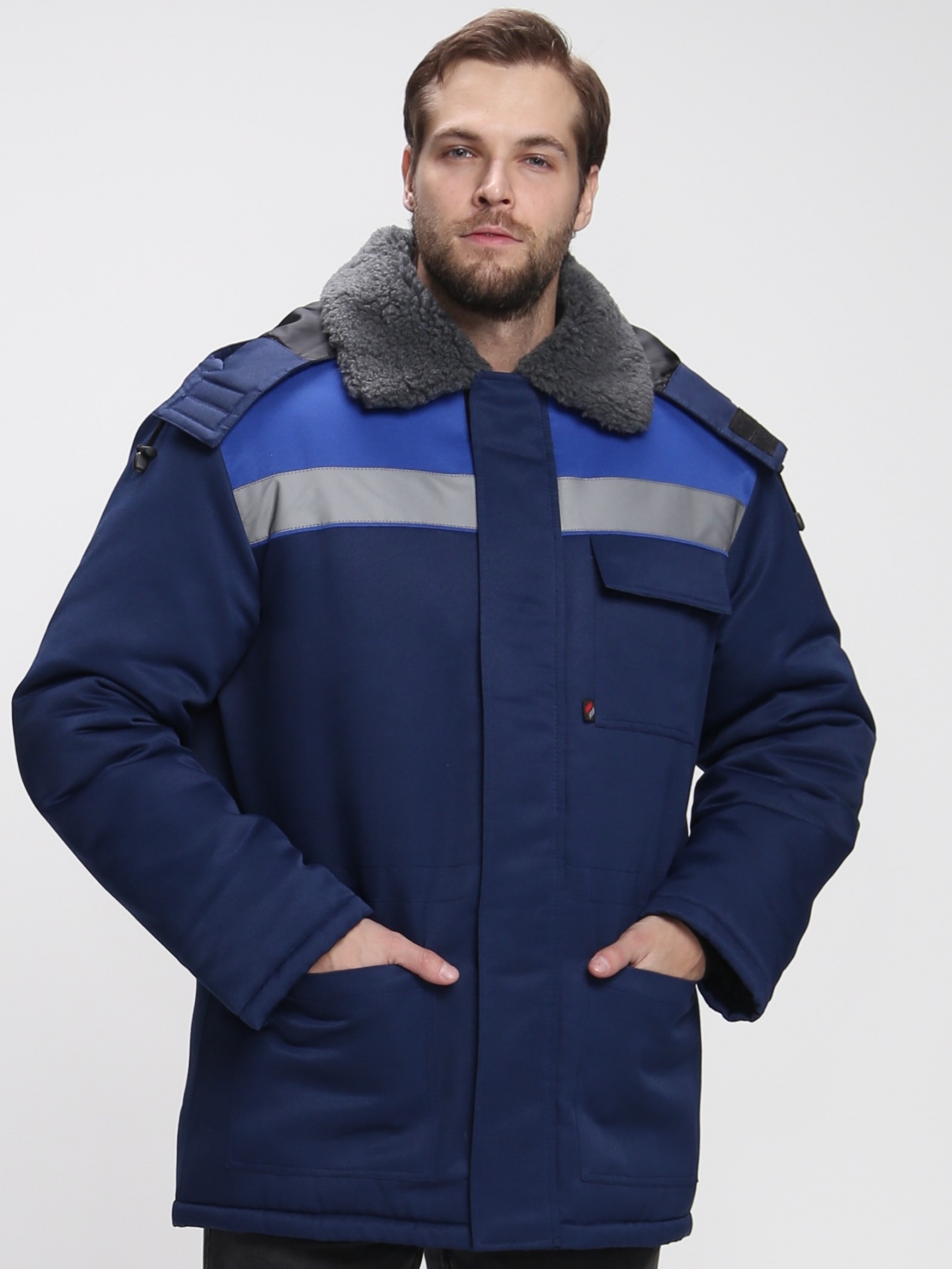 Куртка  Бригада NEW (тк.Смесовая,210), т.синий/васильковый